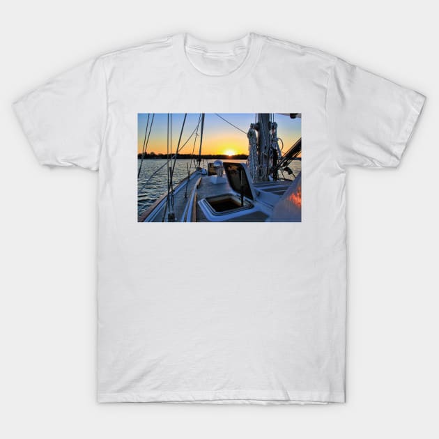 Sunset at Dividing Creek T-Shirt by tgass